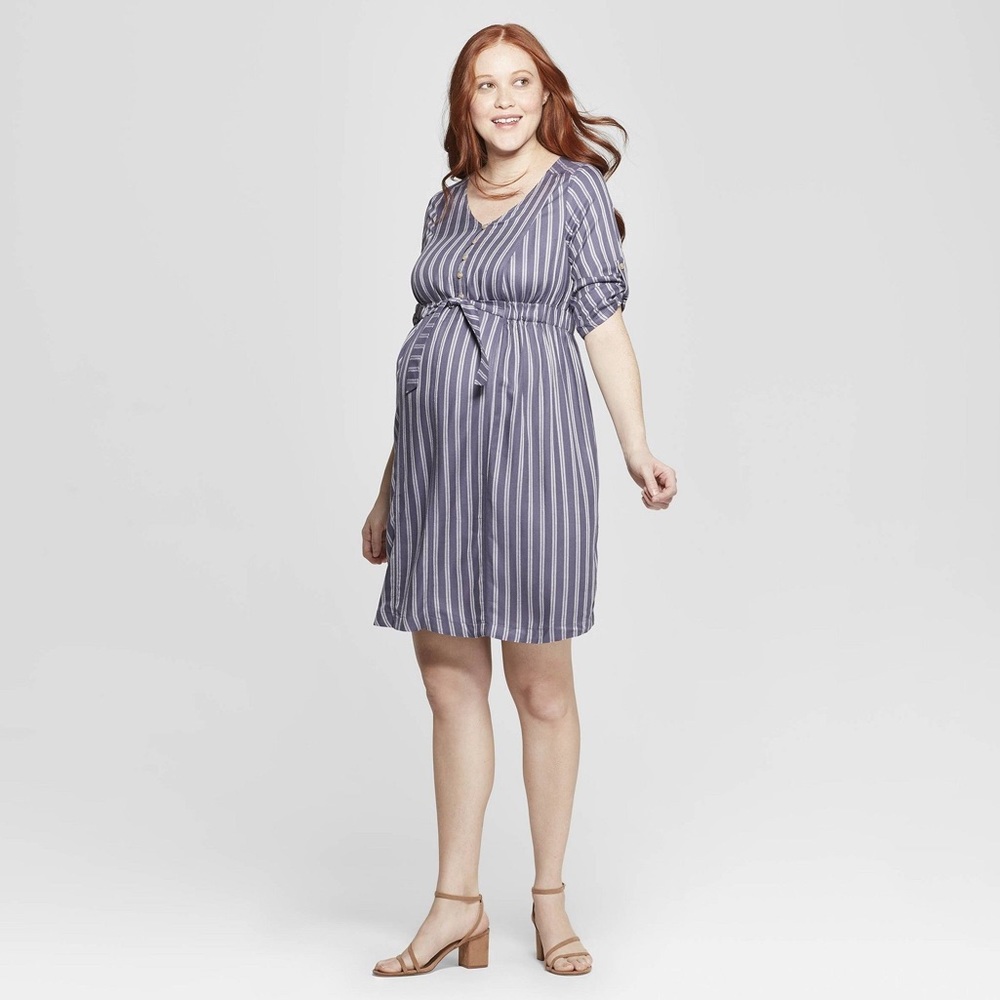 Ingrid & Isabel Striped Maternity Dress